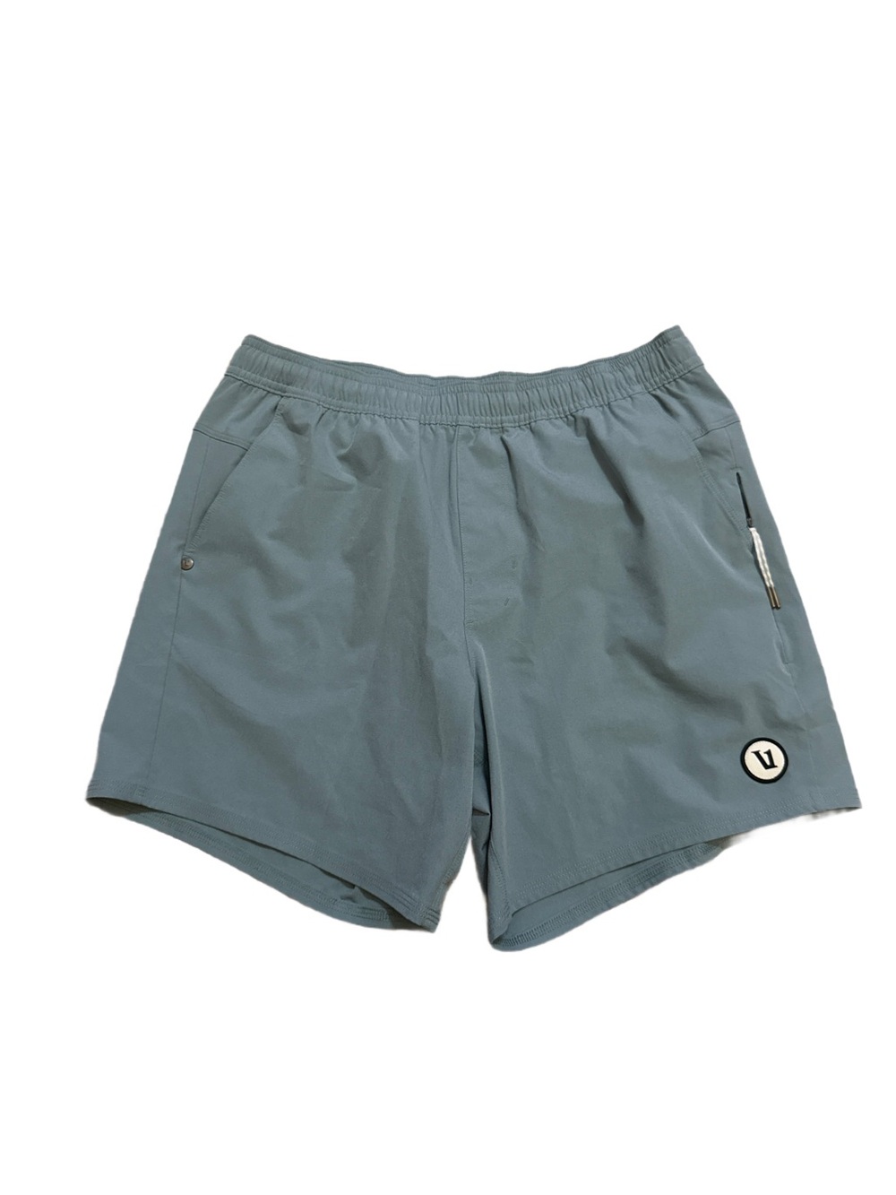 Vuori Men's Unlined Athletic Shorts in Dusty Blue-Grey Small